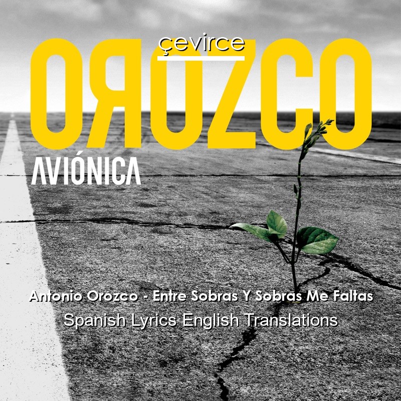 Antonio Orozco – Entre Sobras Y Sobras Me Faltas Spanish Lyrics English Translations