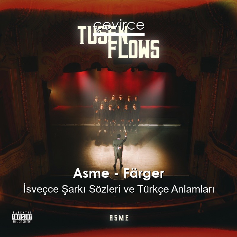 Asme – Färger İsveçce Şarkı Sözleri Türkçe Anlamları