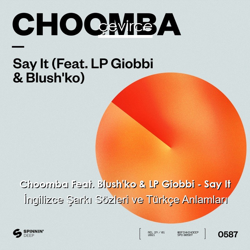 Choomba Feat. Blush’ko & LP Giobbi – Say It İngilizce Şarkı Sözleri Türkçe Anlamları