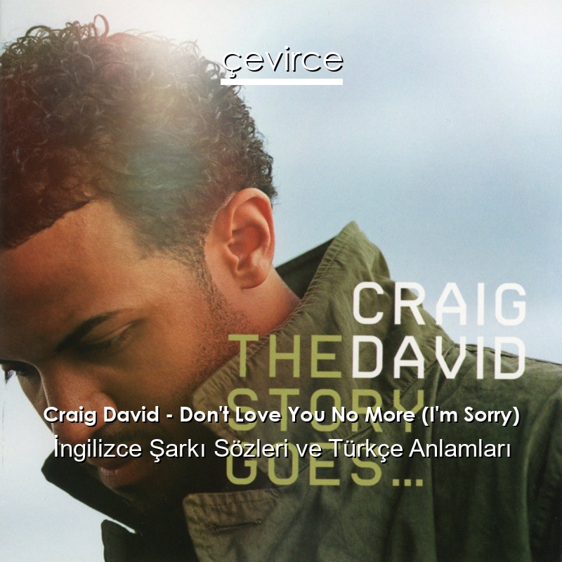 Craig David – Don’t Love You No More (I’m Sorry) İngilizce Şarkı Sözleri Türkçe Anlamları
