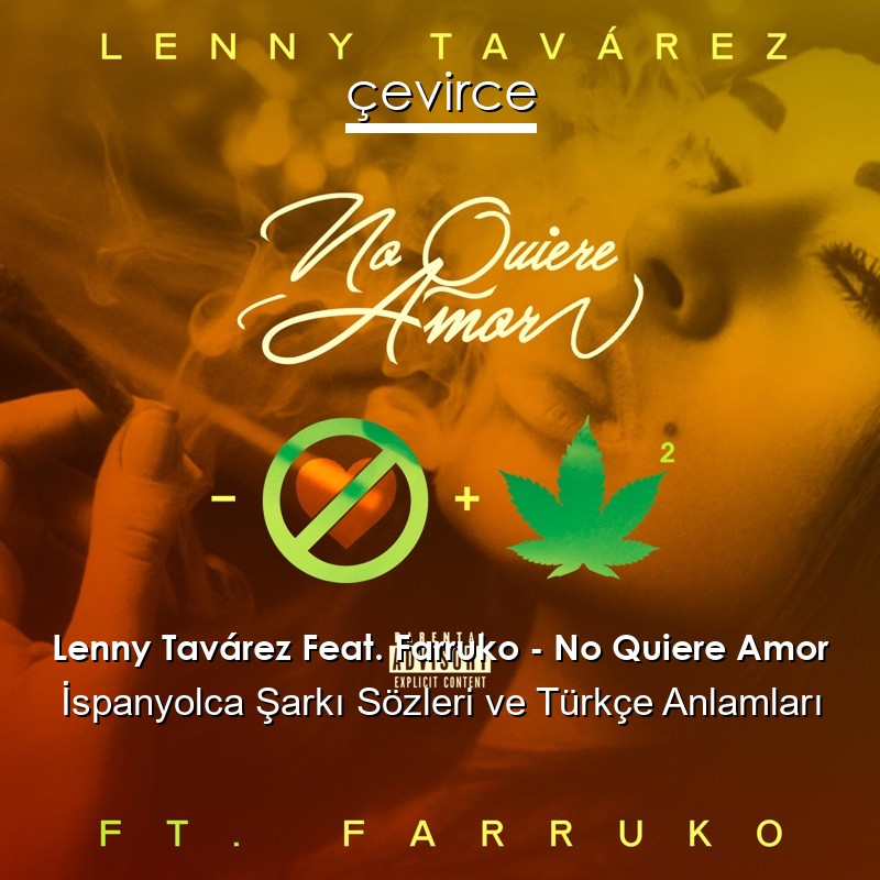 Lenny Tavárez Feat. Farruko – No Quiere Amor İspanyolca Şarkı Sözleri Türkçe Anlamları
