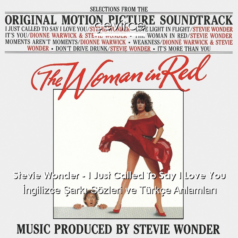 Stevie Wonder – I Just Called To Say I Love You İngilizce Şarkı Sözleri Türkçe Anlamları