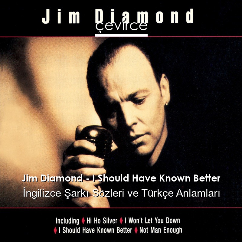 Jim Diamond – I Should Have Known Better İngilizce Şarkı Sözleri Türkçe Anlamları