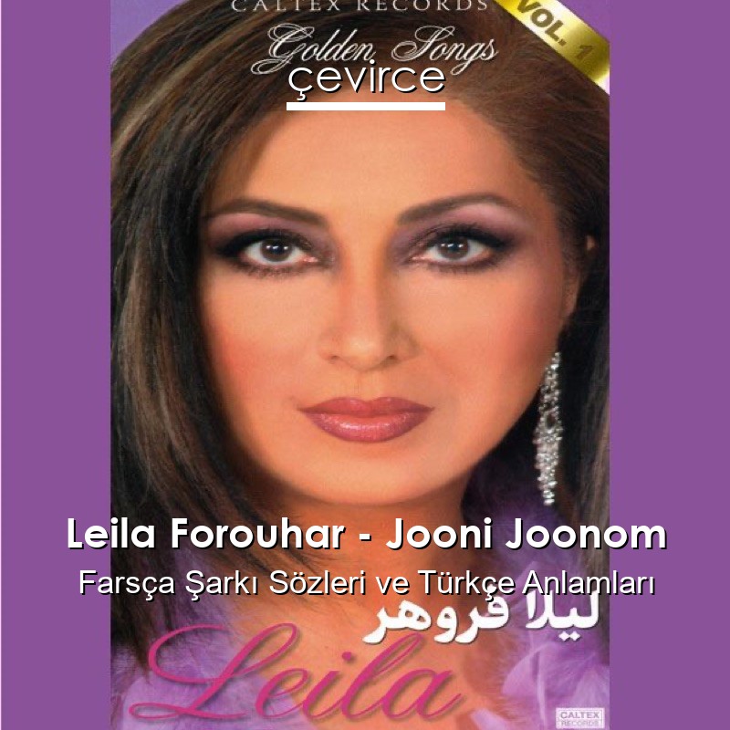Leila Forouhar – Jooni Joonom Farsça Şarkı Sözleri Türkçe Anlamları