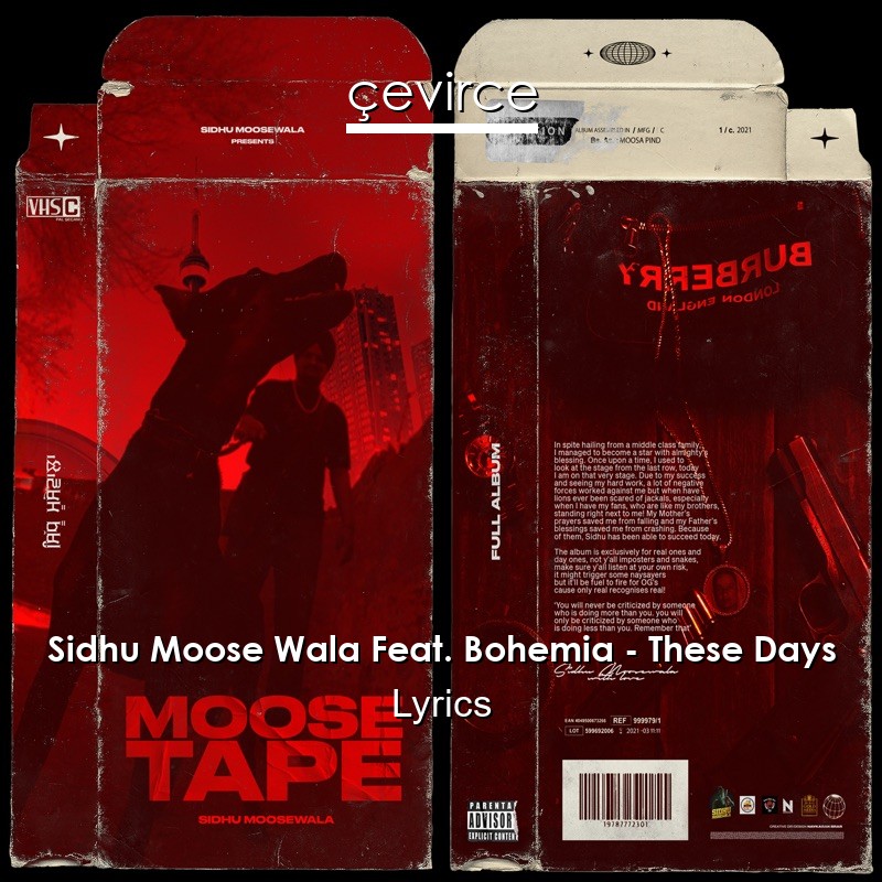 Sidhu Moose Wala Feat. Bohemia – These Days Lyrics