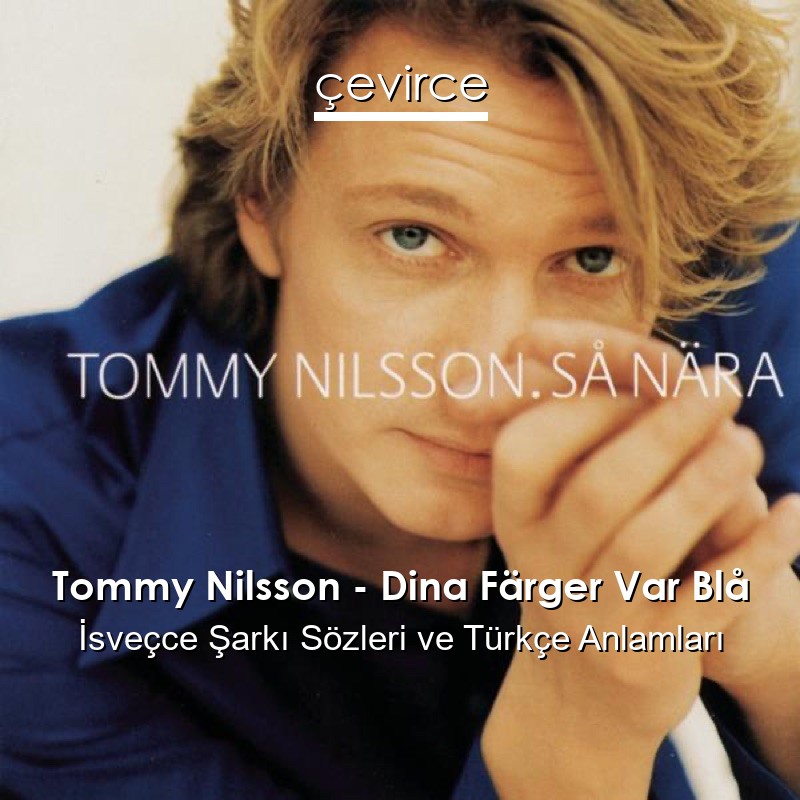 Tommy Nilsson – Dina Färger Var Blå İsveçce Şarkı Sözleri Türkçe Anlamları