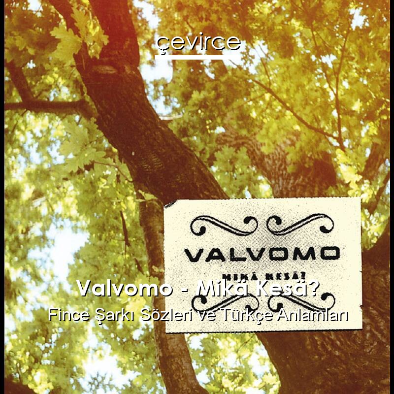 Valvomo – Mikä Kesä? Fince Şarkı Sözleri Türkçe Anlamları