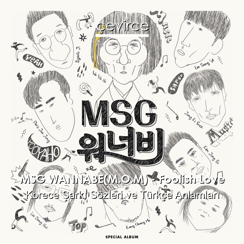 MSG WANNABE(M.O.M) – Foolish Love Korece Şarkı Sözleri Türkçe Anlamları