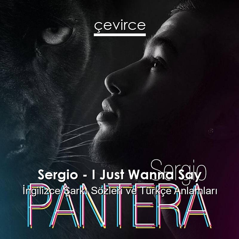 Sergio – I Just Wanna Say İngilizce Şarkı Sözleri Türkçe Anlamları
