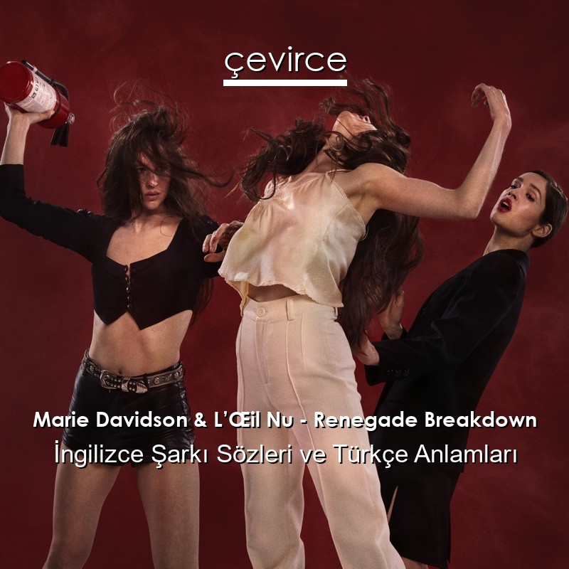 Marie Davidson & L’Œil Nu – Renegade Breakdown İngilizce Şarkı Sözleri Türkçe Anlamları