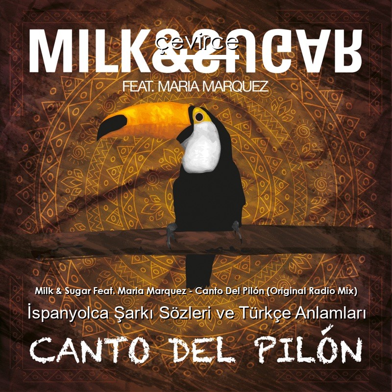 Milk & Sugar Feat. Maria Marquez – Canto Del Pilón (Original Radio Mix) İspanyolca Şarkı Sözleri Türkçe Anlamları