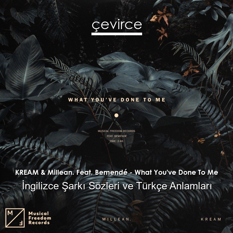 KREAM & Millean. Feat. Bemendé – What You’ve Done To Me İngilizce Şarkı Sözleri Türkçe Anlamları
