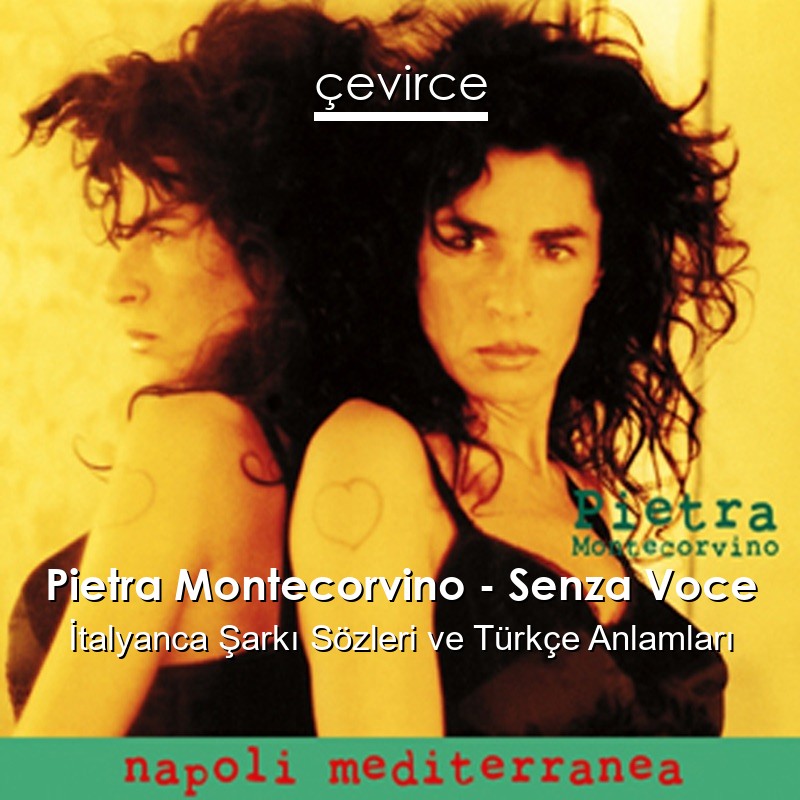 Pietra Montecorvino – Senza Voce İtalyanca Şarkı Sözleri Türkçe Anlamları