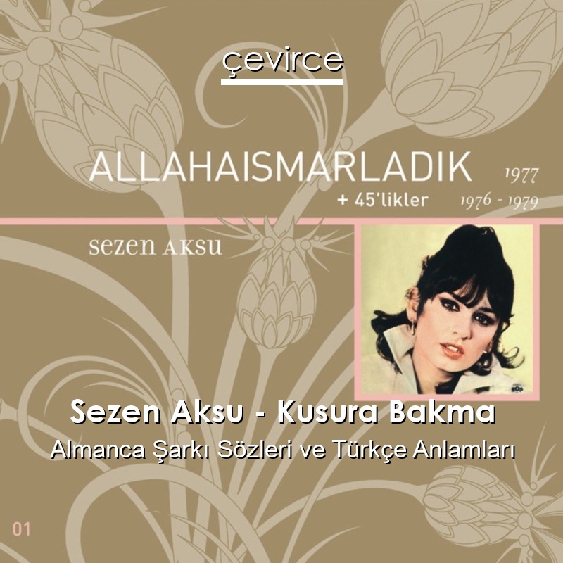 Sezen Aksu – Kusura Bakma Almanca Şarkı Sözleri Türkçe Anlamları