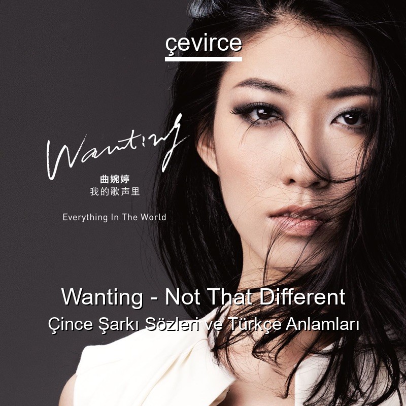 Wanting – Not That Different Çince Şarkı Sözleri Türkçe Anlamları