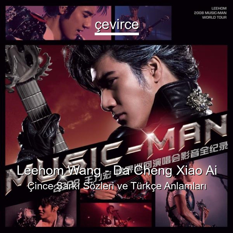 Leehom Wang – Da Cheng Xiao Ai Çince Şarkı Sözleri Türkçe Anlamları