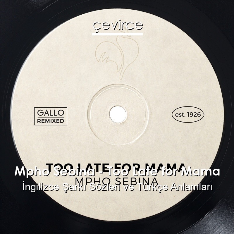 Mpho Sebina – Too Late for Mama İngilizce Şarkı Sözleri Türkçe Anlamları