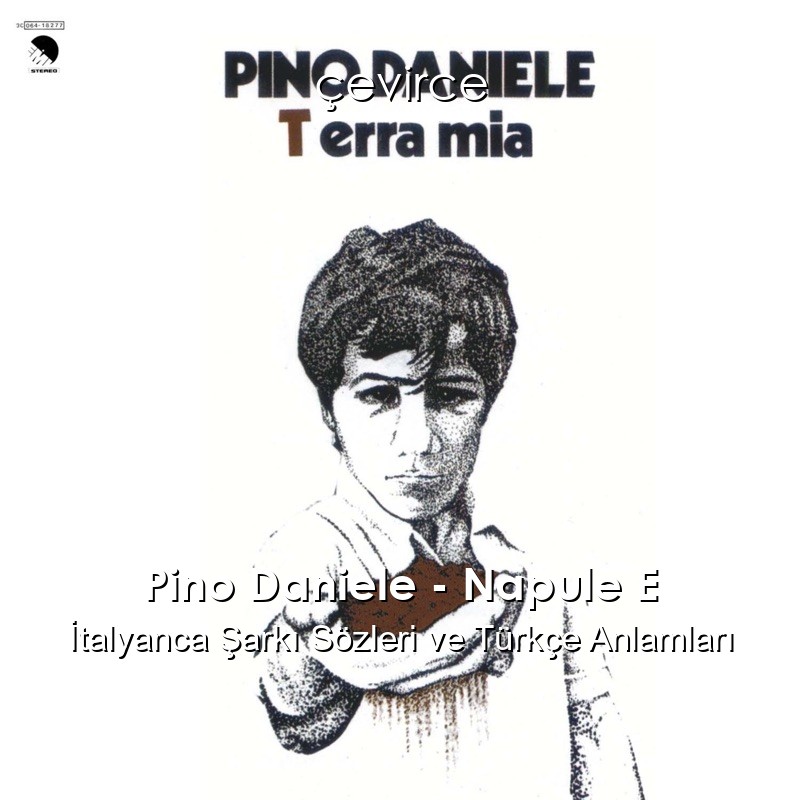 Pino Daniele – Napule E İtalyanca Şarkı Sözleri Türkçe Anlamları