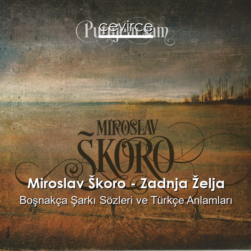 Miroslav Škoro – Zadnja Želja Boşnakça Şarkı Sözleri Türkçe Anlamları