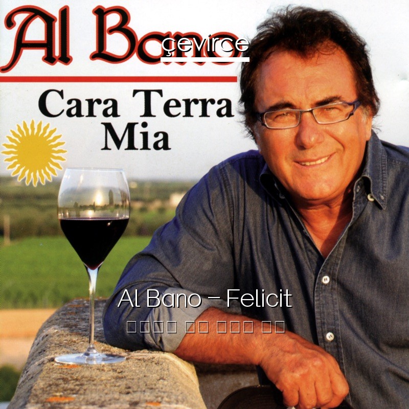 Al Bano – Felicità 意大利語 歌詞 中國人 翻譯