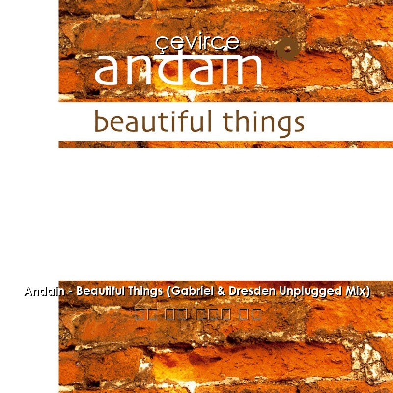 Andain – Beautiful Things (Gabriel & Dresden Unplugged Mix) 英語 歌詞 中國人 翻譯