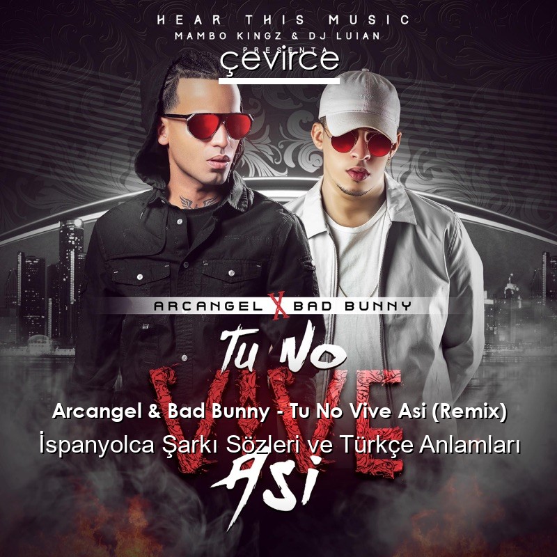 Arcangel & Bad Bunny – Tu No Vive Asi (Remix) İspanyolca Şarkı Sözleri Türkçe Anlamları