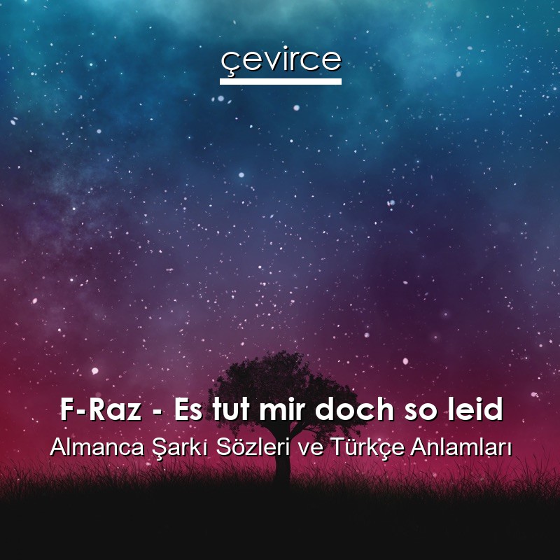 F-Raz – Es tut mir doch so leid Almanca Şarkı Sözleri Türkçe Anlamları