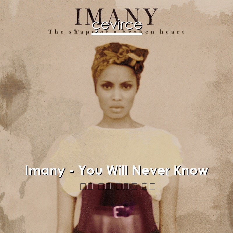 Imany – You Will Never Know 英語 歌詞 中國人 翻譯