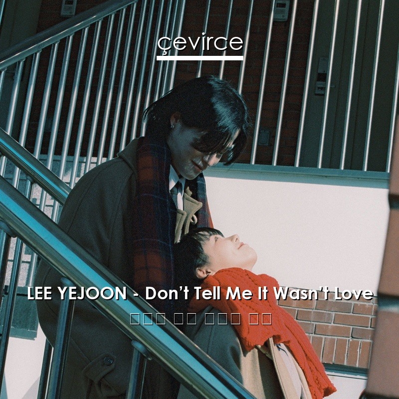 LEE YEJOON – Don’t Tell Me It Wasn’t Love 韓國人 歌詞 中國人 翻譯