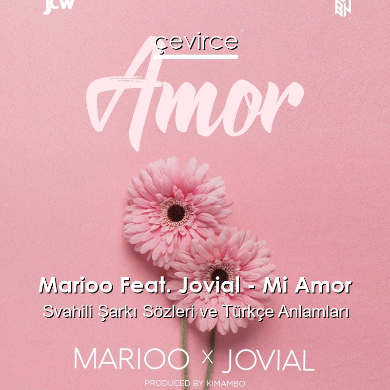 Marioo Feat. Jovial – Mi Amor Svahili Şarkı Sözleri Türkçe Anlamları