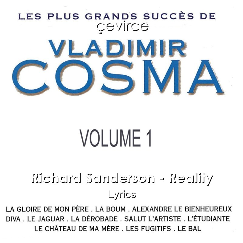 Richard Sanderson – Reality Lyrics