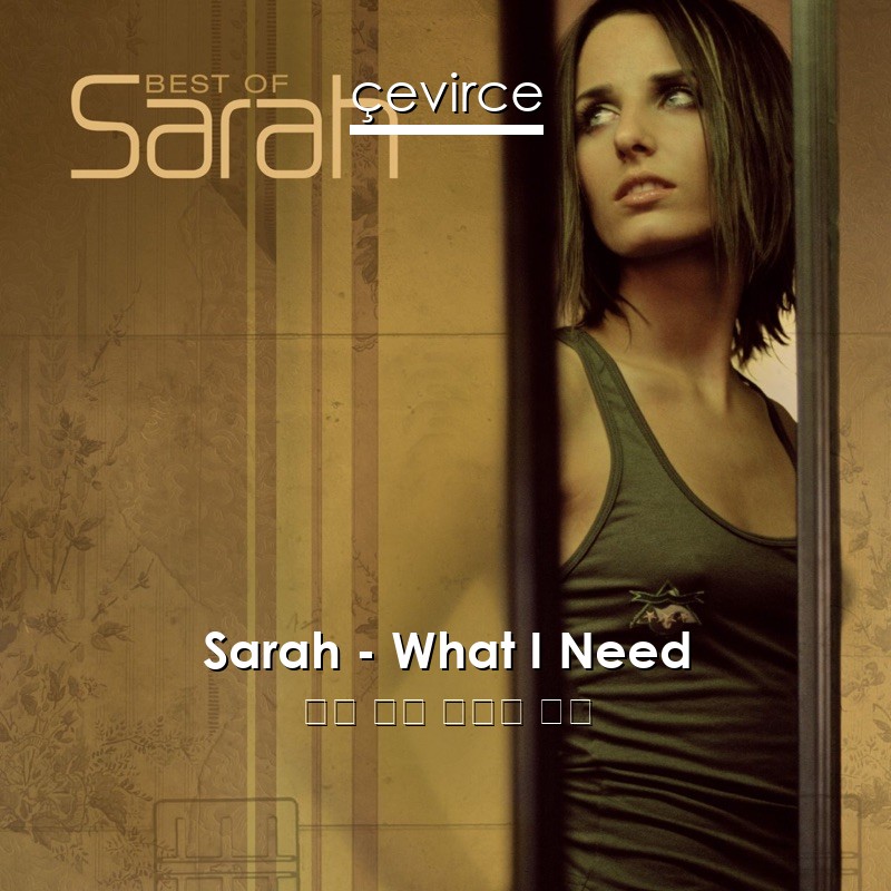 Sarah – What I Need 英語 歌詞 中國人 翻譯