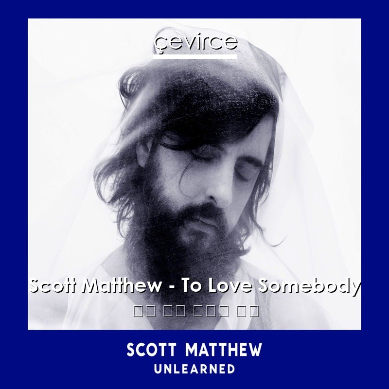 Scott Matthew – To Love Somebody 英語 歌詞 中國人 翻譯