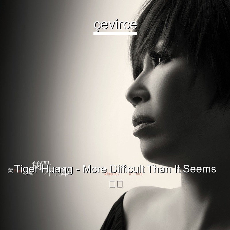 Tiger Huang – More Difficult Than It Seems 歌詞