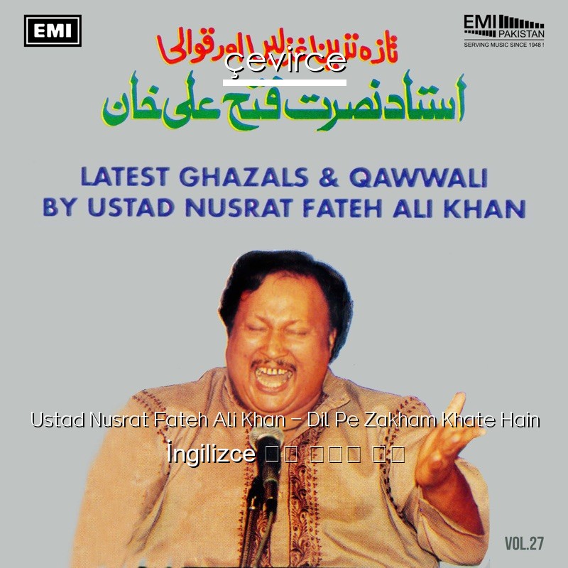 Ustad Nusrat Fateh Ali Khan – Dil Pe Zakham Khate Hain  歌詞 中國人 翻譯