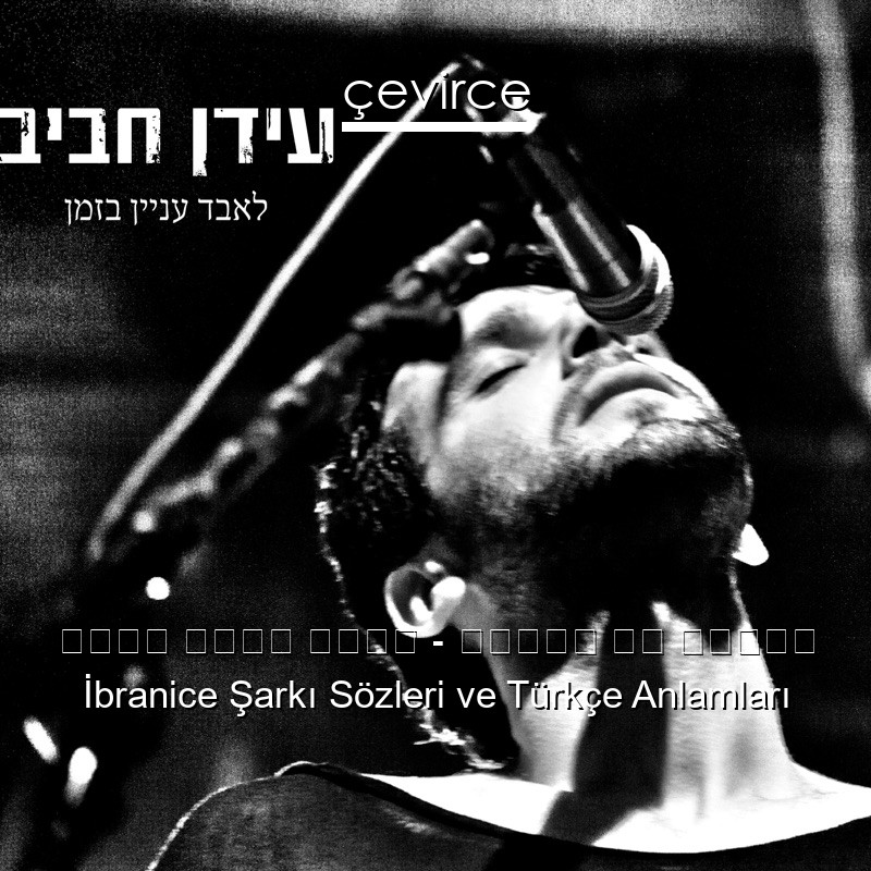 עידן רפאל חביב – עכשיו או לעולם İbranice Şarkı Sözleri Türkçe Anlamları