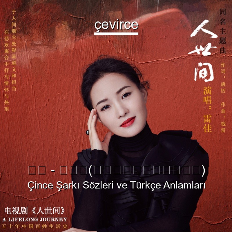 雷佳 – 人世间(电视剧《人世间》主题曲) Çince Şarkı Sözleri Türkçe Anlamları