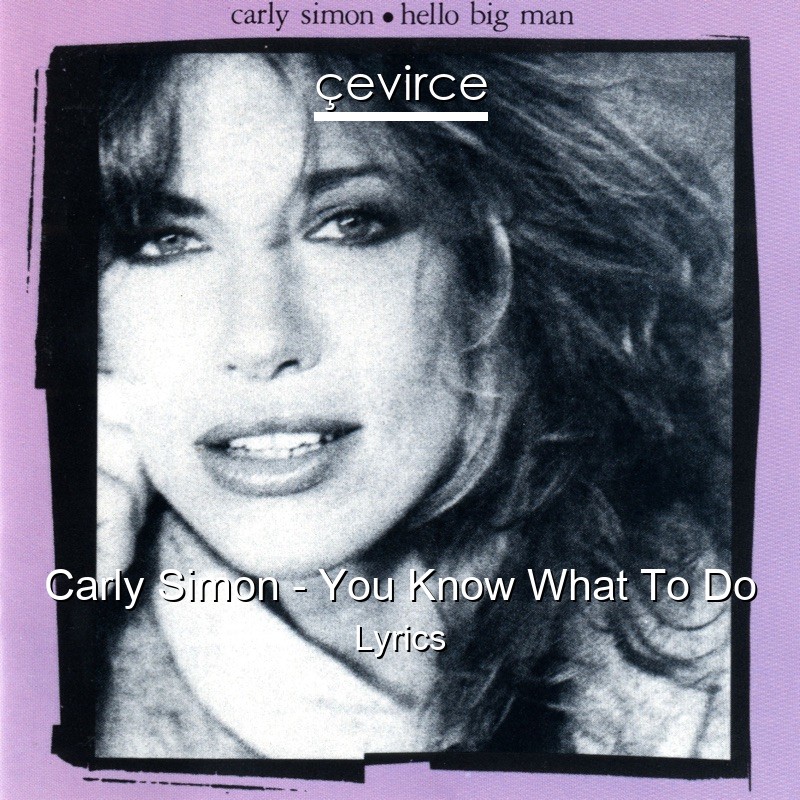 Carly Simon – You Know What To Do Lyrics