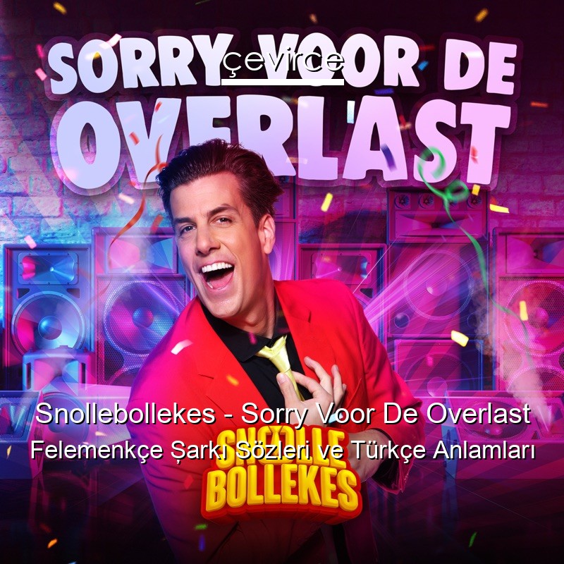 Snollebollekes – Sorry Voor De Overlast Felemenkçe Şarkı Sözleri Türkçe Anlamları