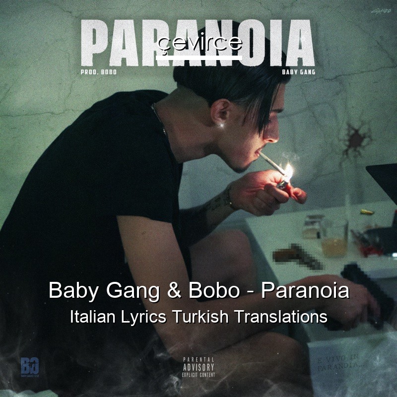 Baby Gang & Bobo – Paranoia Italian Lyrics Turkish Translations