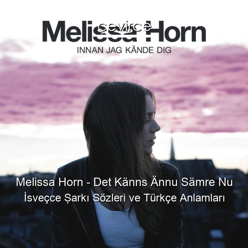 Melissa Horn – Det Känns Ännu Sämre Nu İsveçce Şarkı Sözleri Türkçe Anlamları