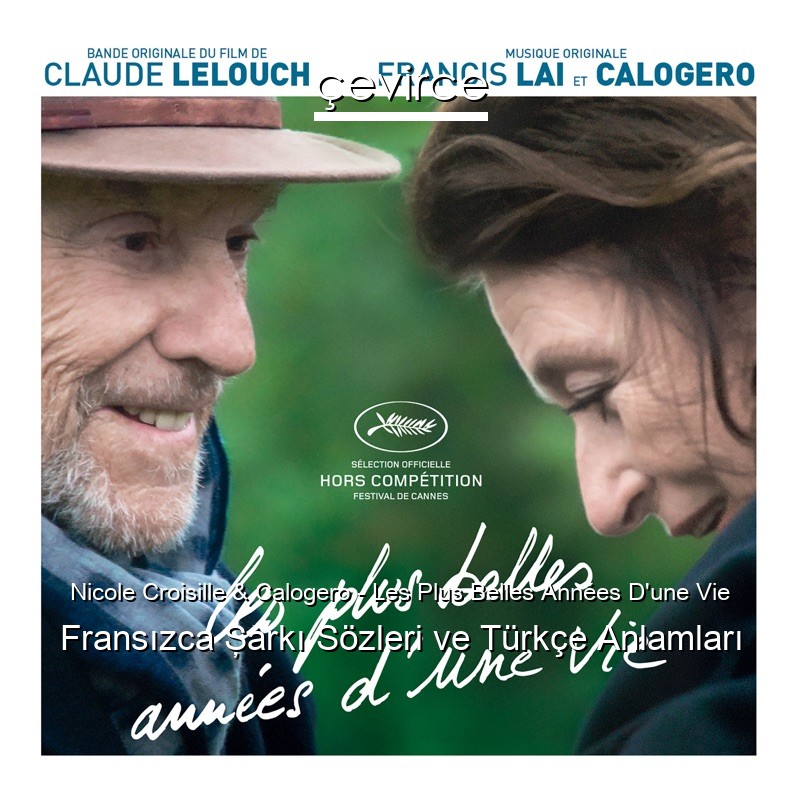 Nicole Croisille & Calogero – Les Plus Belles Années D’une Vie Fransızca Şarkı Sözleri Türkçe Anlamları