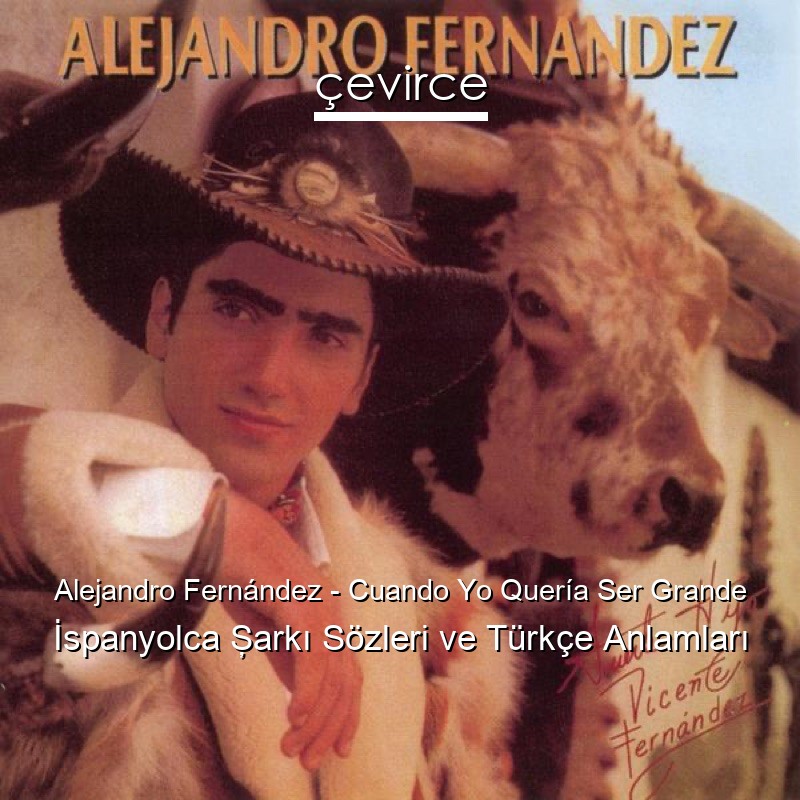 Alejandro Fernández – Cuando Yo Quería Ser Grande İspanyolca Şarkı Sözleri Türkçe Anlamları