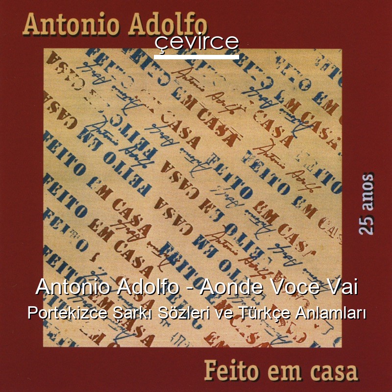Antonio Adolfo – Aonde Voce Vai Portekizce Şarkı Sözleri Türkçe Anlamları