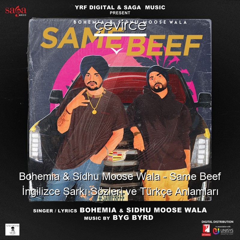 Bohemia & Sidhu Moose Wala – Same Beef İngilizce Şarkı Sözleri Türkçe Anlamları