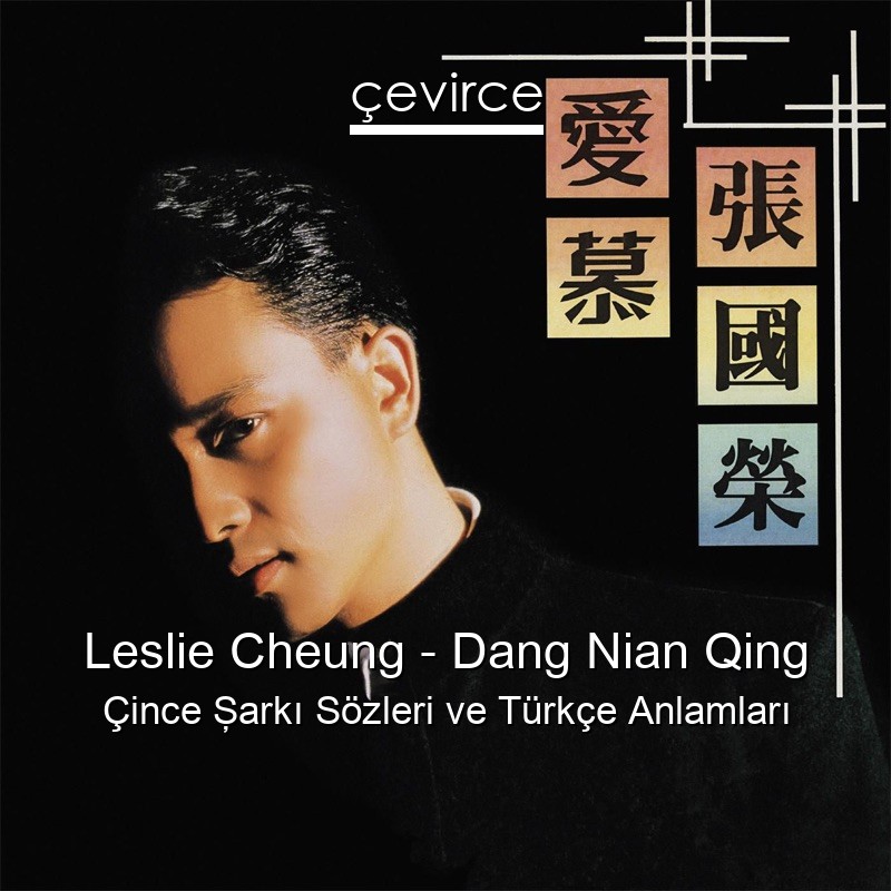 Leslie Cheung – Dang Nian Qing Çince Şarkı Sözleri Türkçe Anlamları