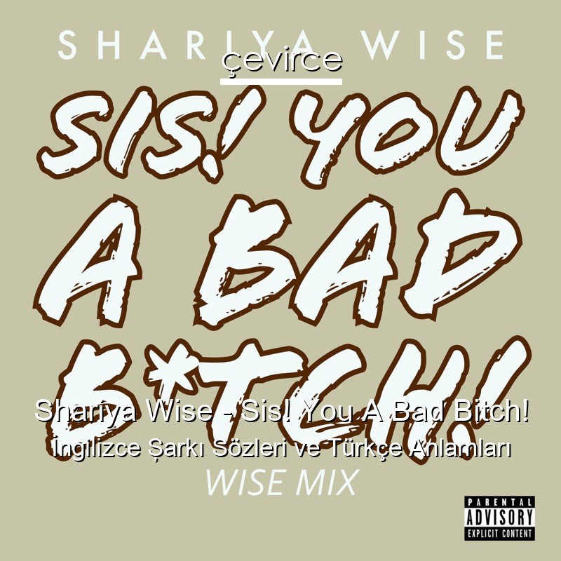 Shariya Wise – Sis! You A Bad Bitch! İngilizce Şarkı Sözleri Türkçe Anlamları