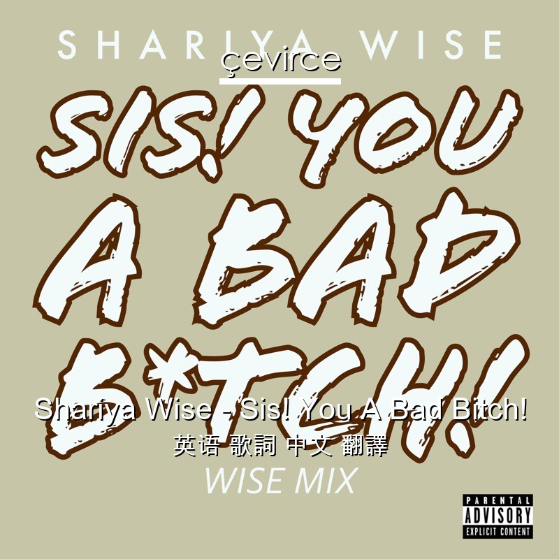 Shariya Wise – Sis! You A Bad Bitch! 英语 歌詞 中文 翻譯