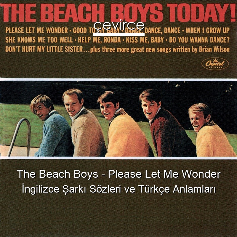 The Beach Boys – Please Let Me Wonder İngilizce Şarkı Sözleri Türkçe Anlamları