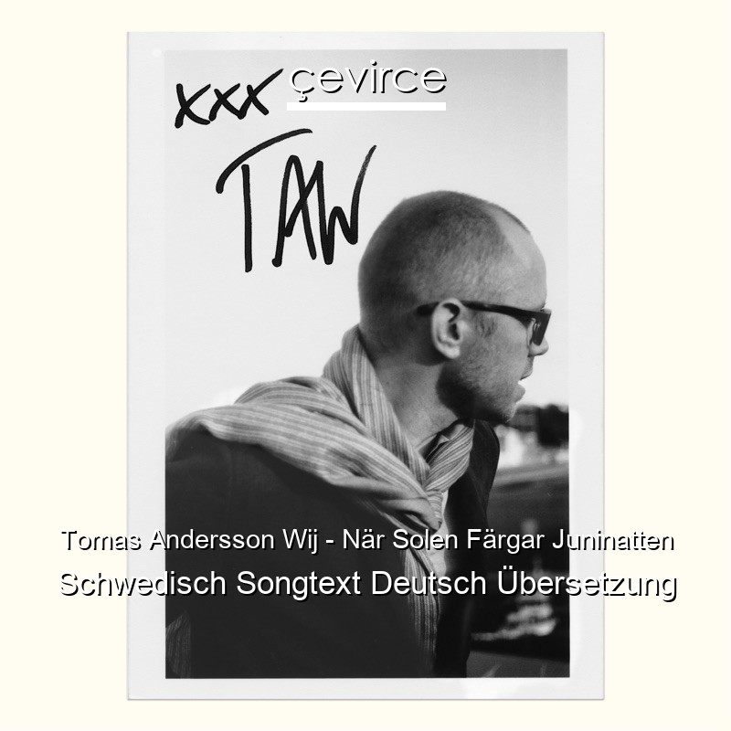 Tomas Andersson Wij – När Solen Färgar Juninatten Schwedisch Songtext Deutsch Übersetzung